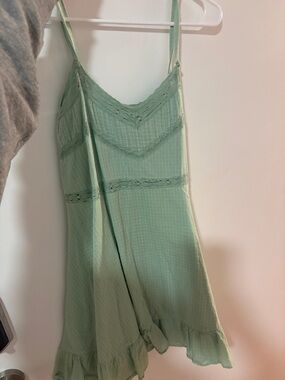 Urban Outfitters Mint Green Lace-Trim Slip Dress